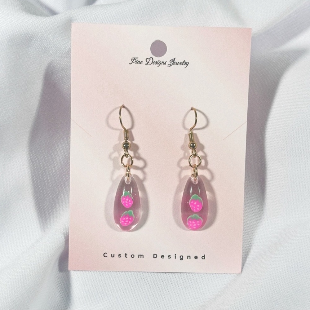 🩷18K Gold Fruit Earrings💚